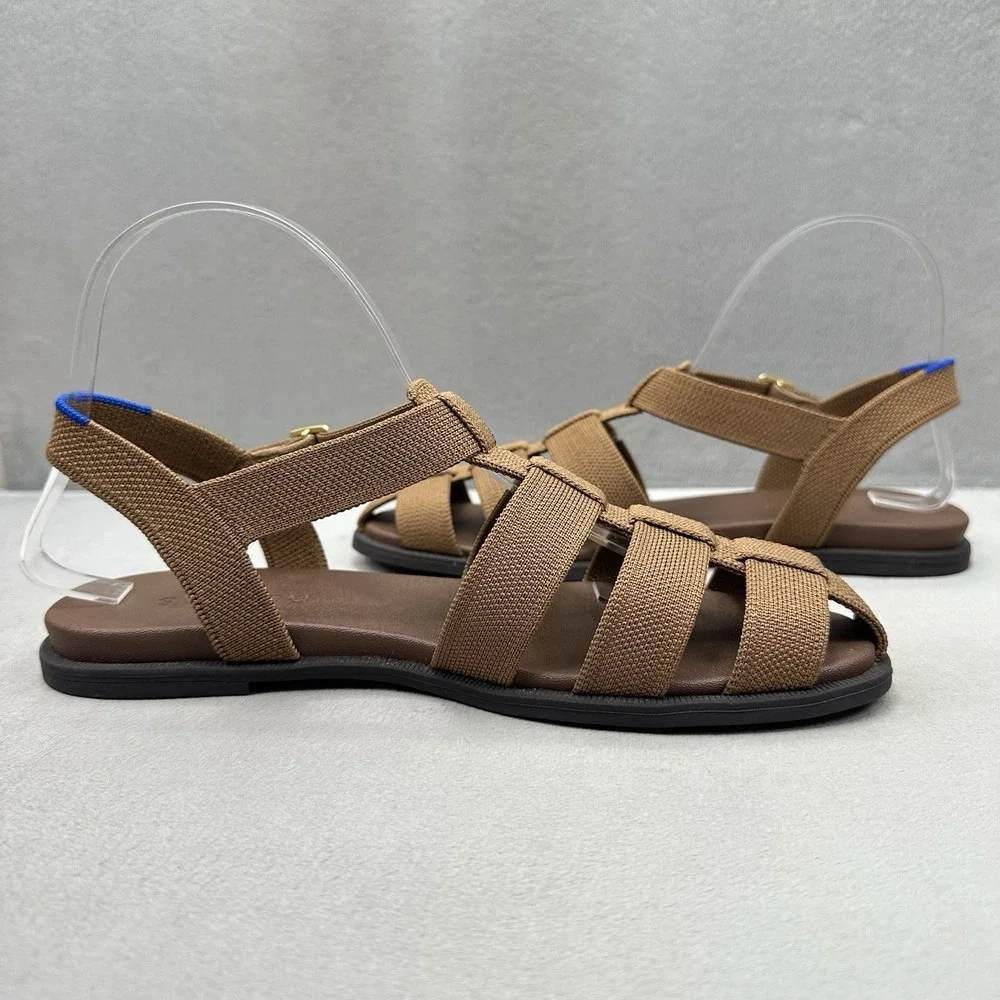 Rothy's The Fisherman Womens Size 8.5 Sandals Pecan Brown Adjustable Comfort